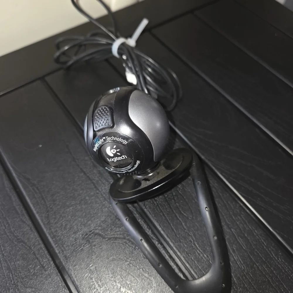 Logitech Black and Dark Gray Webcam with Adjustable Clip